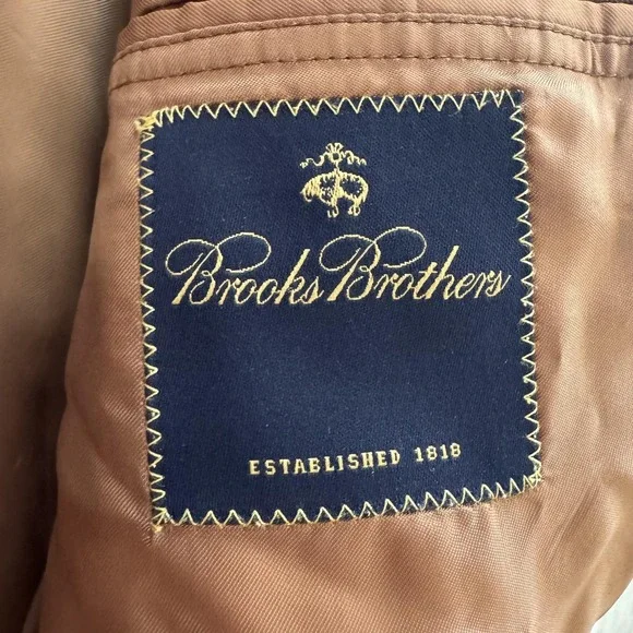 Vintage Brooks Brothers Sport Coat Mens 43R Brown Harris Tweed Herringbone Italy